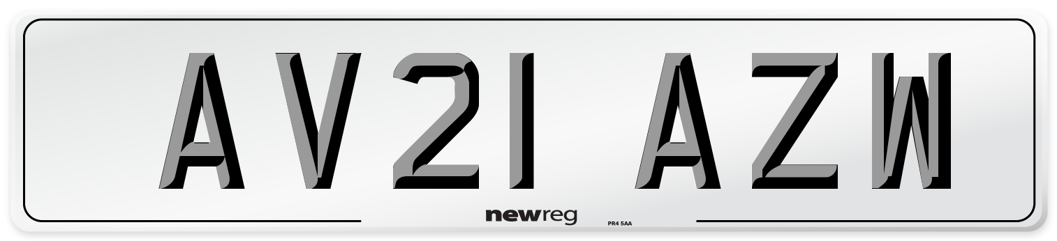 AV21 AZW Number Plate from New Reg